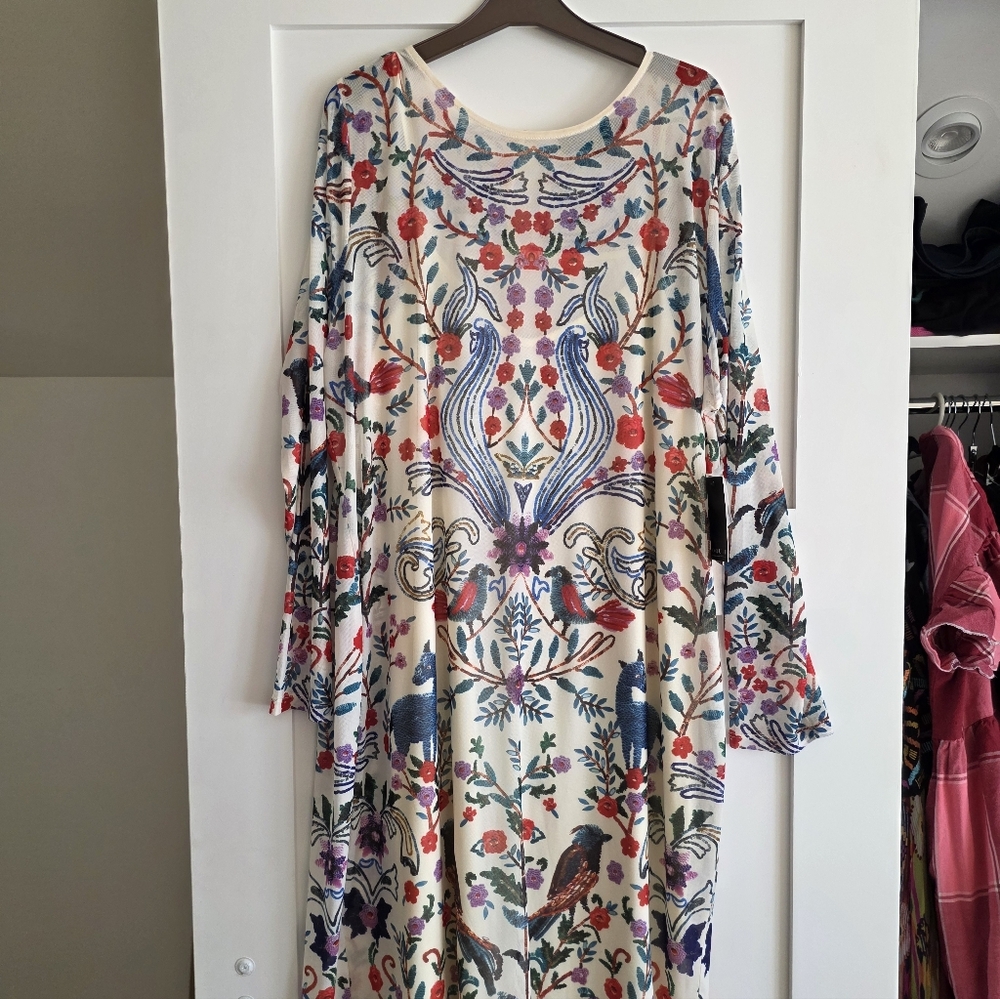 Eloquii Multicolor Floral Mesh Dress NWT